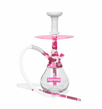Load image into Gallery viewer, Clear base hookah with hot pink/pink camouflage stem by MOB Hookah