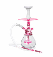 Load image into Gallery viewer, Clear base hookah with hot pink/pink camouflage stem by MOB Hookah
